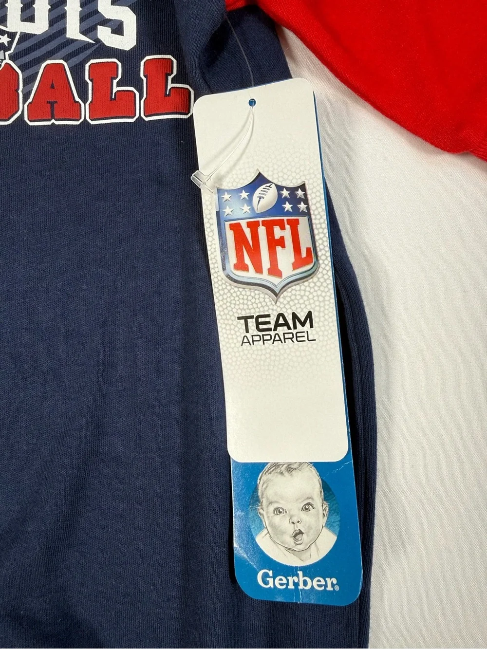 NWT‎ NFL TEAM APPAREL X GERBER New England Patriots Sleep 'n Play Coverall 3-6M